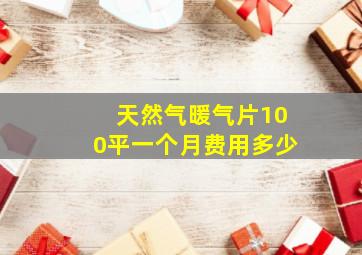 天然气暖气片100平一个月费用多少