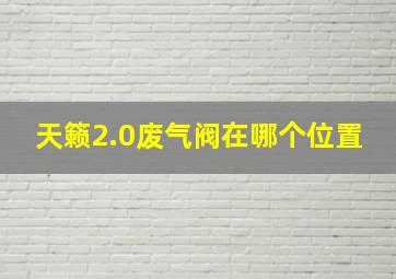 天籁2.0废气阀在哪个位置