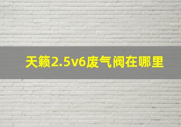 天籁2.5v6废气阀在哪里