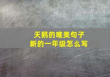 天鹅的唯美句子新的一年级怎么写