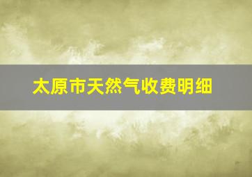 太原市天然气收费明细