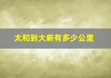 太和到大新有多少公里