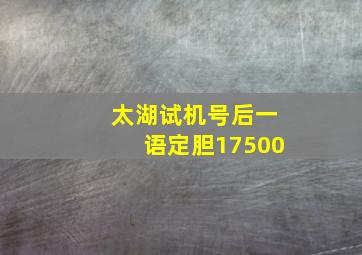 太湖试机号后一语定胆17500