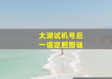 太湖试机号后一语定胆图谜