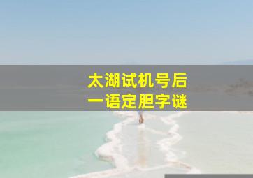 太湖试机号后一语定胆字谜