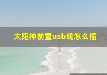 太阳神前置usb线怎么插