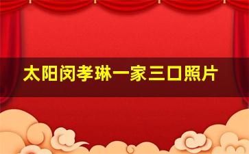 太阳闵孝琳一家三口照片