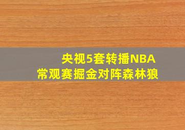 央视5套转播NBA常观赛掘金对阵森林狼