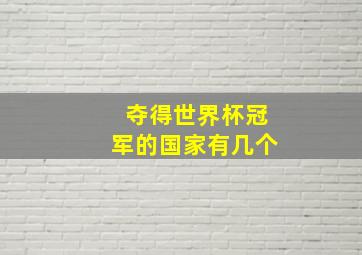 夺得世界杯冠军的国家有几个