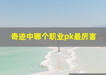 奇迹中哪个职业pk最厉害