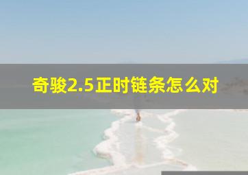 奇骏2.5正时链条怎么对