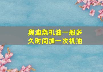 奥迪烧机油一般多久时间加一次机油