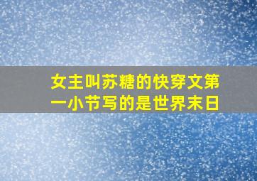 女主叫苏糖的快穿文第一小节写的是世界末日