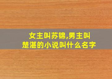 女主叫苏锦,男主叫楚湛的小说叫什么名字