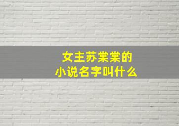 女主苏棠棠的小说名字叫什么