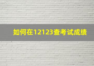 如何在12123查考试成绩