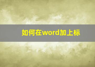 如何在word加上标