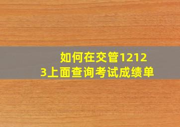 如何在交管12123上面查询考试成绩单