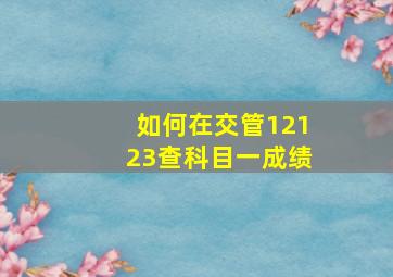 如何在交管12123查科目一成绩