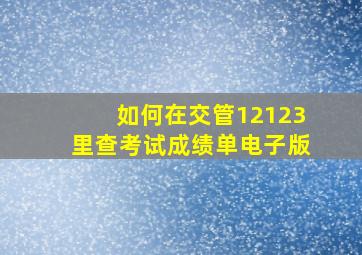 如何在交管12123里查考试成绩单电子版