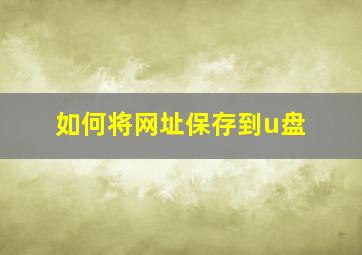 如何将网址保存到u盘