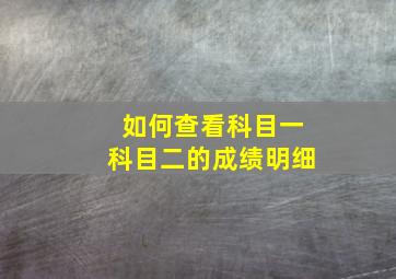 如何查看科目一科目二的成绩明细