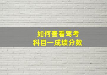 如何查看驾考科目一成绩分数