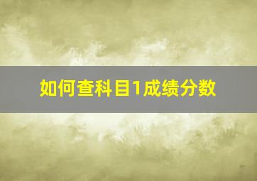 如何查科目1成绩分数