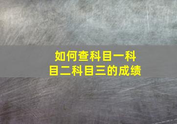 如何查科目一科目二科目三的成绩