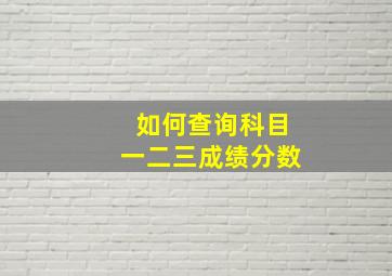 如何查询科目一二三成绩分数