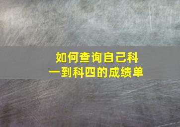 如何查询自己科一到科四的成绩单