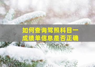 如何查询驾照科目一成绩单信息是否正确