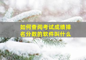 如何查阅考试成绩排名分数的软件叫什么