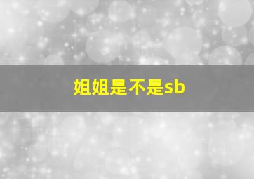 姐姐是不是sb