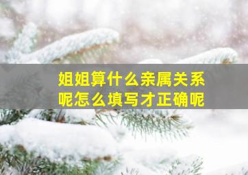 姐姐算什么亲属关系呢怎么填写才正确呢