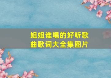 姐姐谁唱的好听歌曲歌词大全集图片