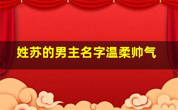 姓苏的男主名字温柔帅气