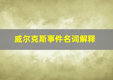 威尔克斯事件名词解释