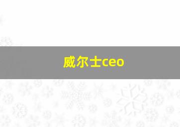 威尔士ceo