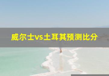 威尔士vs土耳其预测比分