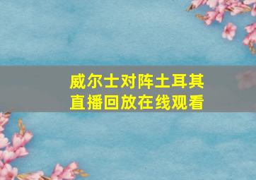 威尔士对阵土耳其直播回放在线观看