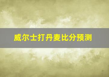 威尔士打丹麦比分预测