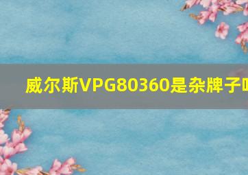 威尔斯VPG80360是杂牌子吗