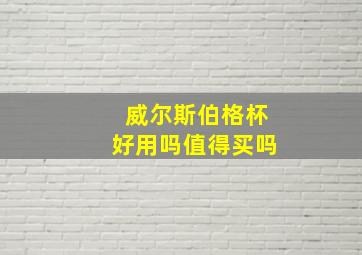 威尔斯伯格杯好用吗值得买吗