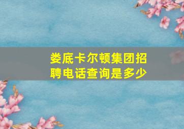 娄底卡尔顿集团招聘电话查询是多少