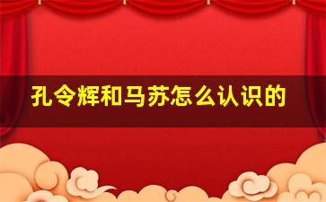 孔令辉和马苏怎么认识的