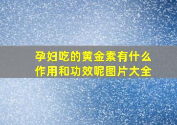 孕妇吃的黄金素有什么作用和功效呢图片大全