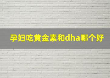 孕妇吃黄金素和dha哪个好