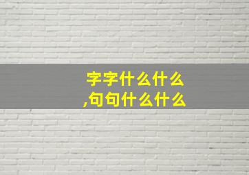 字字什么什么,句句什么什么