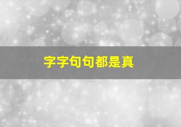 字字句句都是真